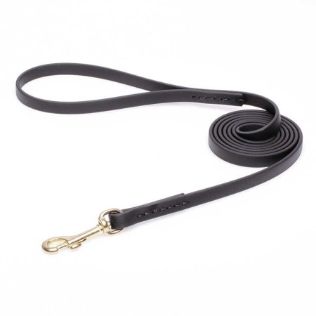 Black Biothane Amstaff Leash for Walking, Tracking
