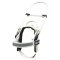 White Nylon Dog Harness with Reflective Tape and Removable Patches