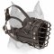 Winter Walking Wire Cage Leather Dog Muzzle for Amstaff Breed