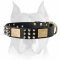 ''Monte Carlo'' Amstaff Leather Collar with Treble Decorations