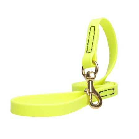 Yellow Waterproof Amstaff Leash Made of Biothane