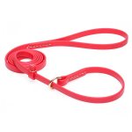 Durable Red Biothane Amstaff Leash and Collar Combo