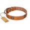 "Dandy Pet" FDT Artisan Handcrafted Tan Leather Amstaff Collar