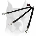 Amstaff Stitched Nylon Coupler Leash for 3 Dogs