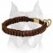 Amstaff Braided Leather Choke Collar with Quick Release Buckle