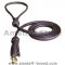 Rolled Leather Dog Leash 4 foot Round lead for Amstaff