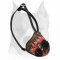Leather Amstaff Hand-painted in Flames Dog Muzzle