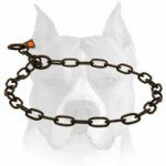 Amstaff Black Stainless Steel Chain Dog Collar