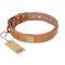 "The Middle Ages" FDT Artisan Handcrafted Tan Leather Amstaff Collar