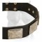 War Dog Leather Collar with awesome hand-set plates for Amstaff