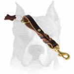 Amstaff Short Braided Pure Leather Pull Tab Dog Leash