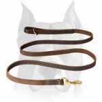 Amstaff Soft Leather Dog Leash with Brass Fittings