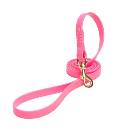 Pink Waterproof Amstaff Leash Made of Biothane