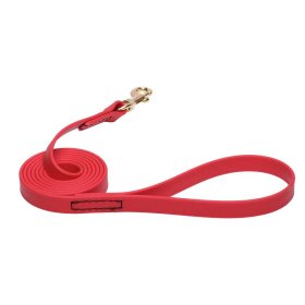 Red Waterproof Amstaff Leash Made of Biothane