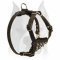 Amstaff Quality Spiked Chest Leather Dog Harness for Puppies