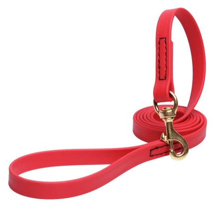 Red Waterproof Amstaff Leash Made of Biothane