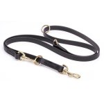 Multipurpose Black Biothane Amstaff Leash for over 7 Different Activities