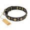 "Baroque Chic" FDT Artisan Studded Black Leather Amstaff Collar