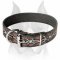 Extravagant Hand Painted Leather Dog Collar for Amstaff