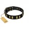 "Glorious Night" FDT Artisan Decorated Black Leather Amstaff Collar