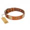 "Perfect Blend" FDT Artisan Tan Leather Amstaff Collar 1 1/2 inch (40 mm) wide