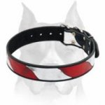 The USA National Colors Leather Collar For American Staffordshire