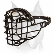 Amstaff Winter Wire Cage Muzzle with black rubber cover