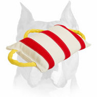 Amstaff Handstitched Wide Jute Bite Pillow with Three Comfy Handles