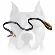 Amstaff Nylon Dog Leash with Nappa Padded Handle
