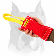 French Linen Lightweight Bite Tug with Handle for Amstaff Puppy Training French Linen Lightweight Bite Tug with Handle for Amstaff Puppy Training