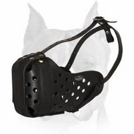 Leather Agitation Police Dog Muzzle-Amstaff TRAINING MUZZLE