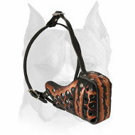 Durable Amstaff Attack / Agitation Magma Style Leather Dog Muzzle Durable Amstaff Attack / Agitation Magma Style Leather Dog Muzzle