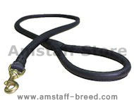 Leather Latigo Round Lead for Amstaff
