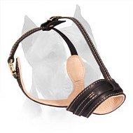 No More Barking Leather Muzzle for Amstaff