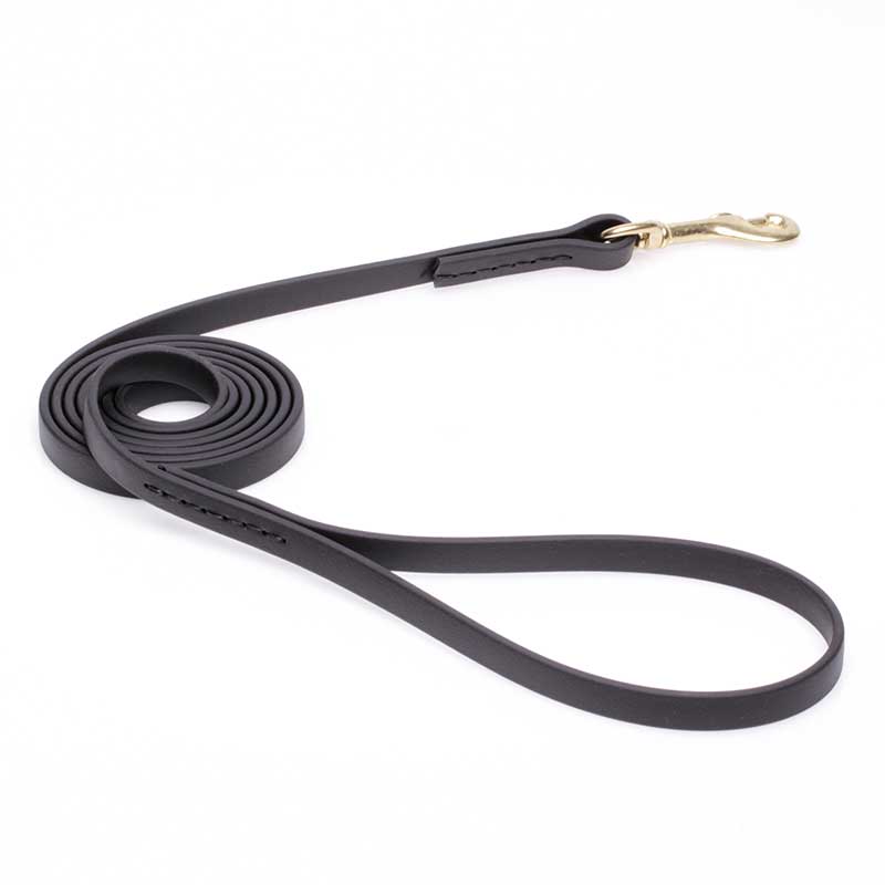 Black Biothane Amstaff Leash for Walking, Tracking - Click Image to Close