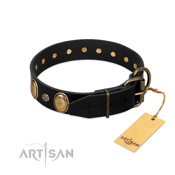 Handy use high quality leather dog collar