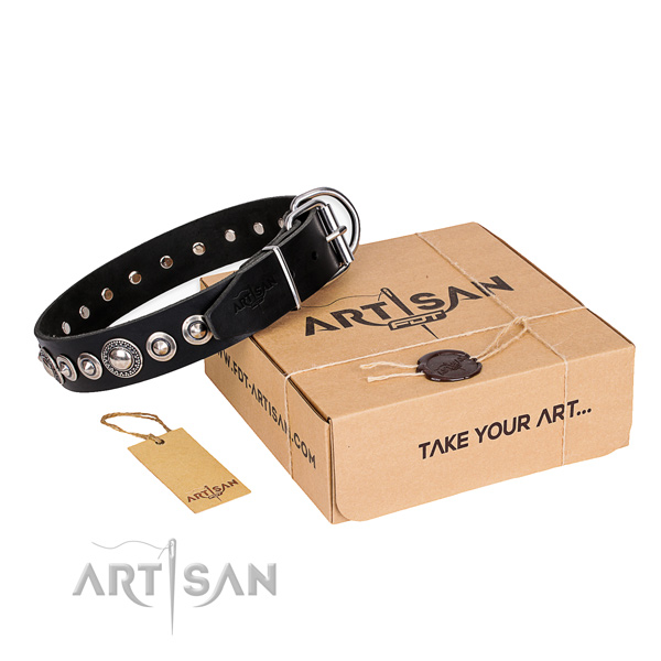 Reliable leather dog collar