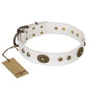 "Adorable Dream" FDT Artisan White Leather Amstaff Collar "Adorable Dream" FDT Artisan White Leather Amstaff Collar