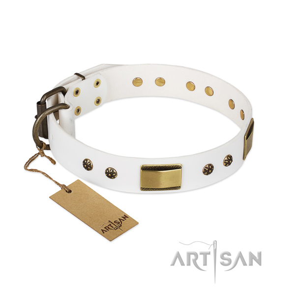 Adjustable genuine leather collar for your canine