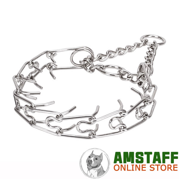 Dog pinch collar of durable stainless steel for large dogs