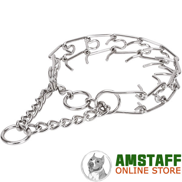 Large pets stainless steel dog prong collar
