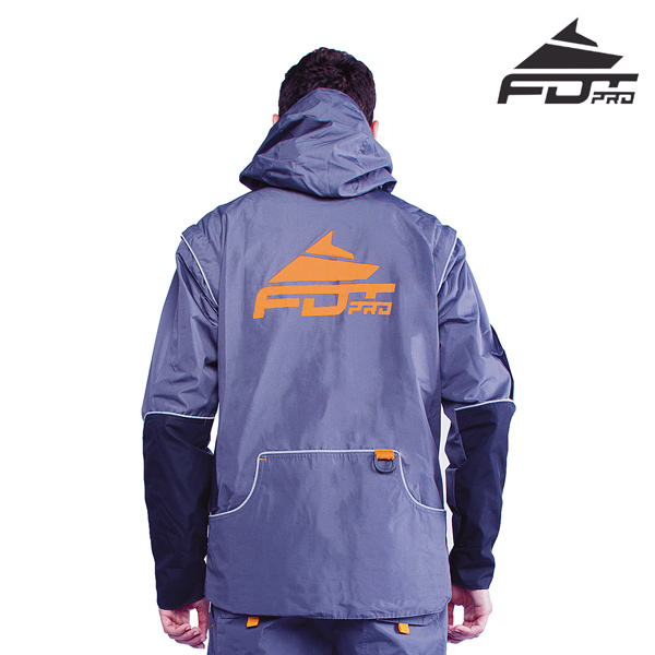 FDT Pro Dog Trainer Jacket Grey Color with Reliable Side Pockets