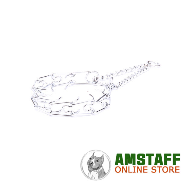 Top notch chrome plated steel prong collar for training