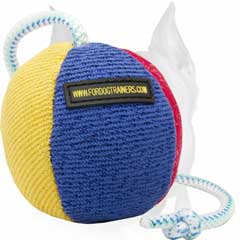 Frech linen toy on the string for training Amstaff 
