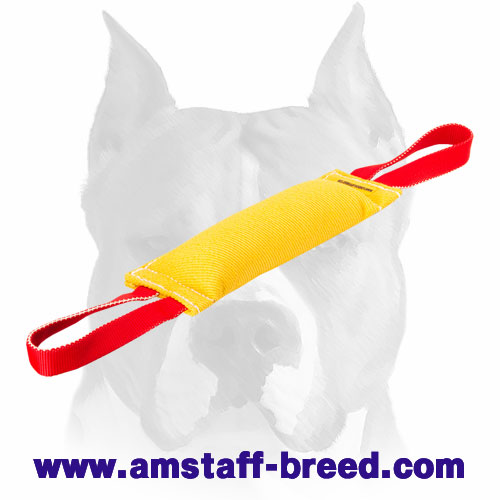 Amstaff French Linen Puppy Bite Tug with 2 Handles for Training - Click Image to Close