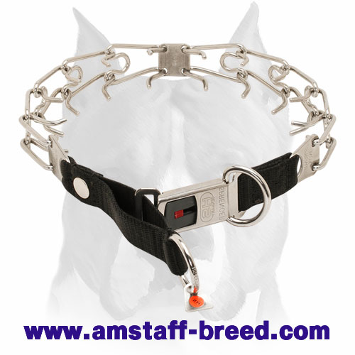 Amstaff Stainless Steel Pinch Dog Collar With Quick Lock System