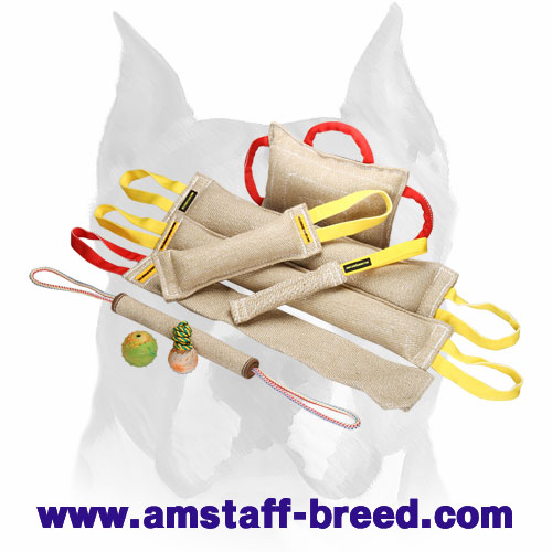 Amstaff Upgraded Set of Durable Jute Bite Tugs for Training and Playing - Click Image to Close