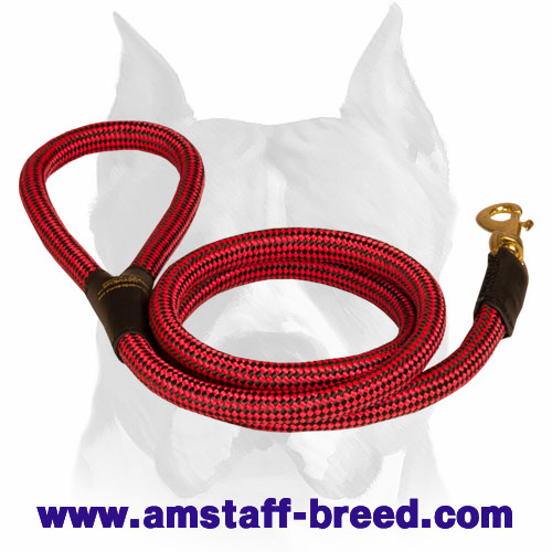 Strong and Lightweight Nylon Cord Dog Leash for Amstaff Breed - Click Image to Close