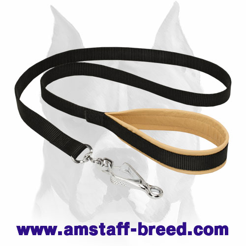 Amstaff Nylon Dog Leash with Soft Handle for Everyday Activities