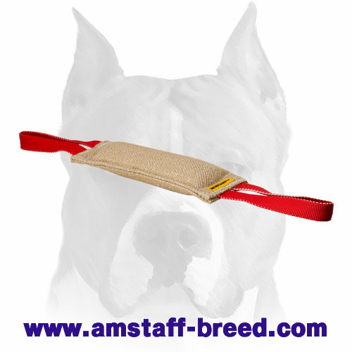 2 Handles Jute Bite Tug for Amstaff Puppies Training and Playing